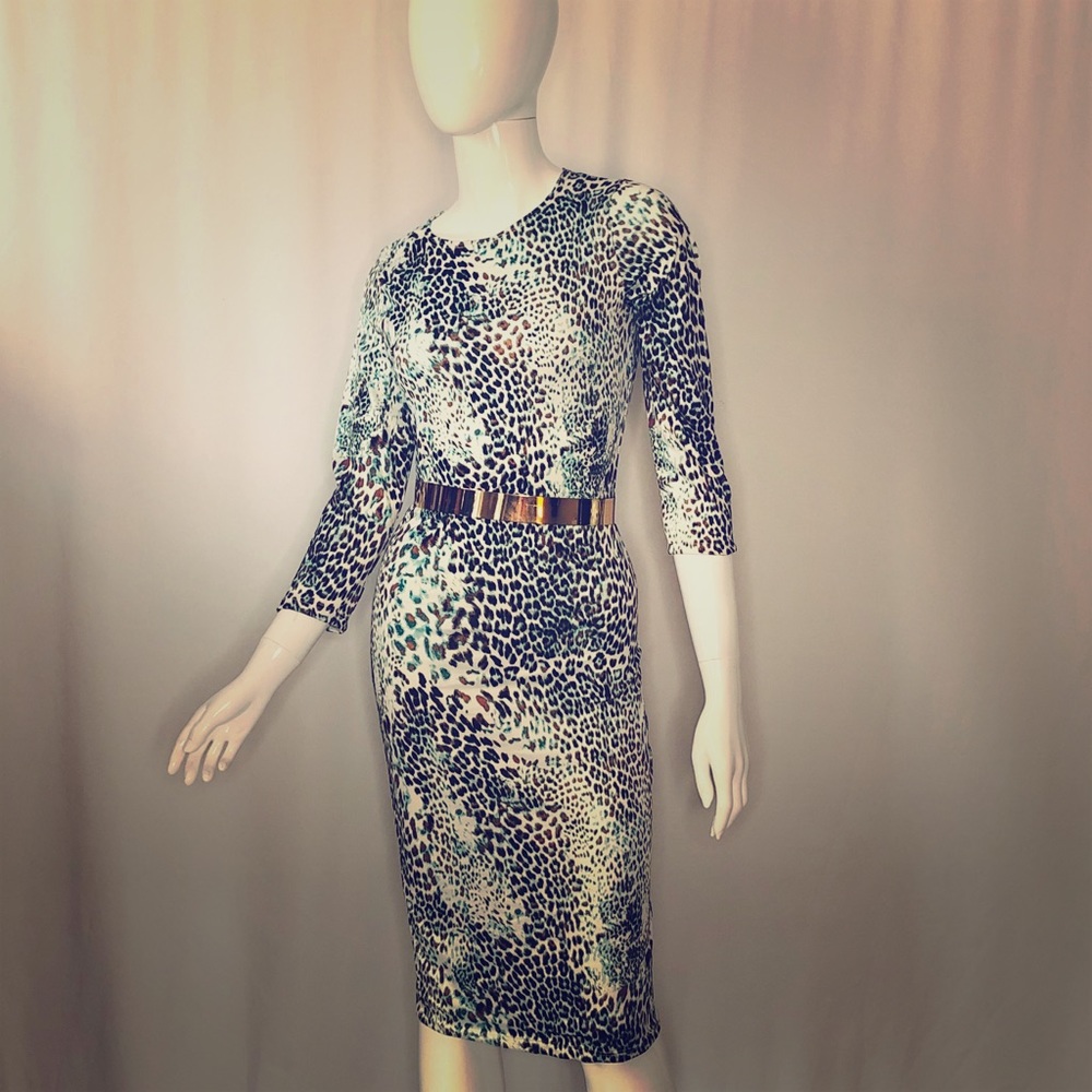 Leopard Print Bodycon Midi Dress